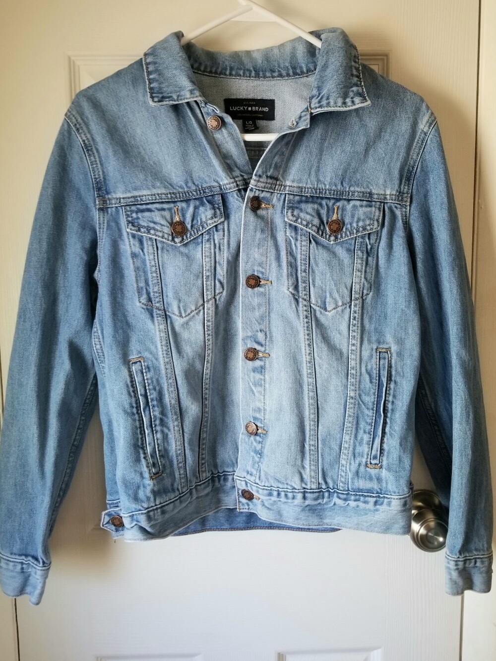 ❗Lucky Brand Blue Denim Long Sleeve Front Pocket Denim Jacket Large❗